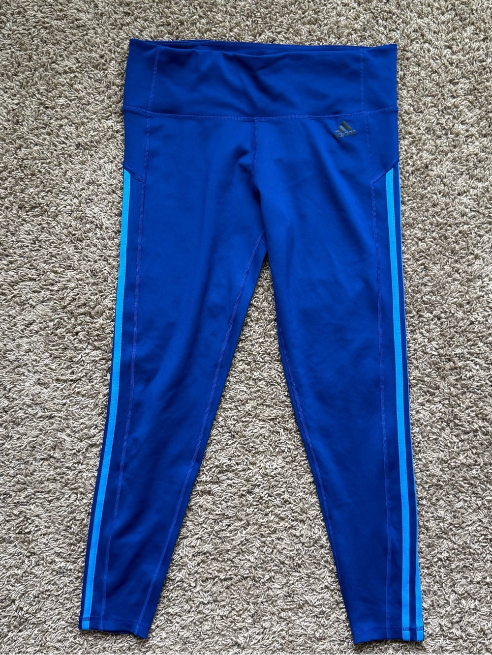 Adidas Women’s NWT Blue Climalite High-Rise Cropped Leggings Size Large